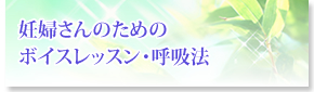 妊婦さんのためのボイスレッスン・呼吸法